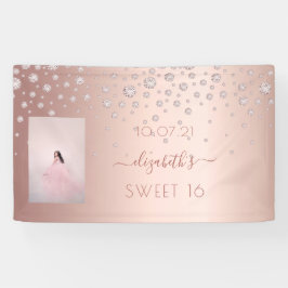 Sweet 16 Foto Rose Gold rosa Diamanten Banner