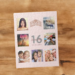 Sweet 16 Foto Rose Goldbarren Rosa Tiara Puzzle<br><div class="desc">Ein einzigartiges 16. Geburtstagsgeschenk oder Sake, das ihr Leben mit einer Collage von 7 deiner Fotos feiert. Fügen Sie Bilder von ihrer Familie, Freunden, Haustieren, Hobbys oder Traumreise Ziel. Personalisieren und fügen Sie einen Namen, Alter 16 und ein Datum. Graue und dunkle Rose goldfarbene Buchstaben. Elegante und trendige rosa Hintergrundfarbe....</div>