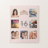 Sweet 16 Foto Rose Goldbarren Rosa Tiara Puzzle (Vertikal)