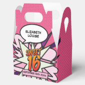 Sweet 16 Fun Girly Pink Modernes Comic Buch Geburt Geschenkschachtel (Geöffnet)