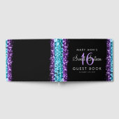Sweet 16 Gästebuch Party Lila & Türkis Leuchten (Voll)