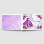 Sweet 16 Gästebuch Silver Lila Gown Floral (Voll)