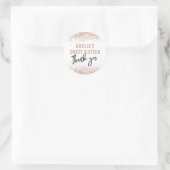 Sweet 16 Gastgeschenk Sticker Rose Gold Glitzer (Tasche)