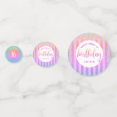 Sweet 16 Geburts Regenbogen ombre Glitzer Skript Konfetti (Vorderseiten)