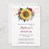 Sweet 16. Geburtstag Blumenblume Party Einladung (Vorderseite)