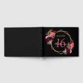Sweet 16. Geburtstag bordeauxrot, floralgeometrisc Gästebuch (Voll)