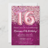 Sweet 16. Geburtstag Einladung Magenta Pink (Vorderseite)