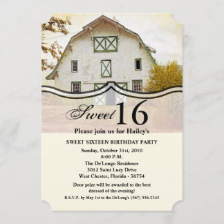 Sweet 16 Geburtstag Einladung Sunset Barn Country 