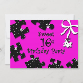 Sweet 16. Geburtstag Einladungen, Puzzleteile Einladung