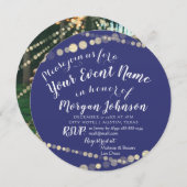 Sweet 16. Geburtstag Foto Confetti Rose Gold Einladung (Vorne/Hinten)