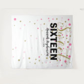 Sweet 16 Geburtstag Foto Stand Hintergrundbanner Wandteppich (Vorderseite (Horizontal))