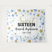 Sweet 16 Geburtstag Foto Stand Hintergrundbanner Wandteppich (Vorderseite (Horizontal))