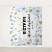 Sweet 16 Geburtstag Foto Stand Hintergrundbanner Wandteppich (Vorderseite)