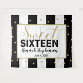 Sweet 16 Geburtstag Foto Stand Hintergrundbanner Wandteppich (Vorderseite (Horizontal))