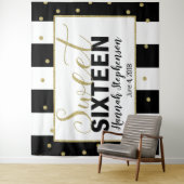 Sweet 16 Geburtstag Foto Stand Hintergrundbanner Wandteppich (Beispiel)