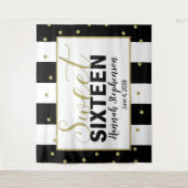 Sweet 16 Geburtstag Foto Stand Hintergrundbanner Wandteppich (Vorderseite)