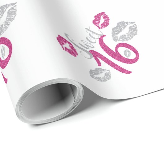 Sweet 16 Geburtstag Geschenkpapier (Rolleneckpunkt)