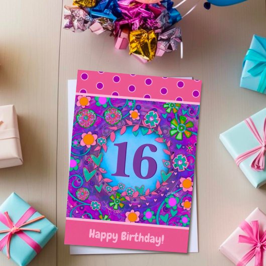 Sweet 16. Geburtstag Lila Inspirivity Card Karte