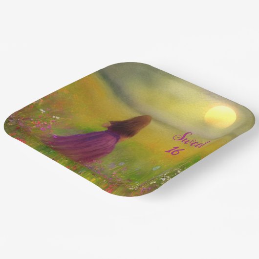 Sweet 16 Geburtstag Pappteller (Gewinkelt)