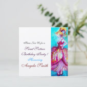 SWEET 16 GEBURTSTAG PARTY Rosa Blau Türkis Einladung (Stehend Vorderseite)