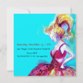 SWEET 16 GEBURTSTAG PARTY Rosa Blau Türkis Einladung (Rückseite)