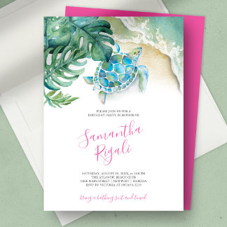 Sweet 16 Geburtstag Party Tropical Thema Einladung