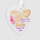 Sweet 16 Geburtstag personalisiert Girl Herzgesche Ornament (Vorderseite)
