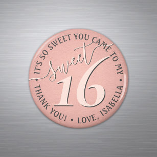 Sweet 16. Geburtstag Pink Danke Gastgeschenk Magnet