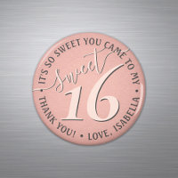 Sweet 16. Geburtstag Pink Danke Gastgeschenk