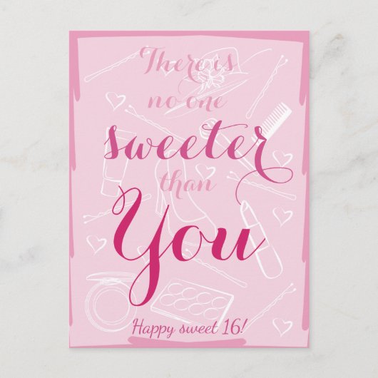 Sweet 16 Geburtstag Postkarte (Vorderseite)