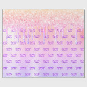 Sweet 16 Geburtstag Rosa Rosa Glitzer Tropfen Geschenkpapier (Flach)