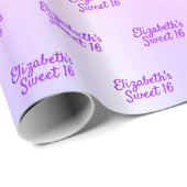 Sweet 16 Geburtstag Rosa Rosa Glitzer Tropfen Geschenkpapier (Rolleneckpunkt)