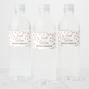 Sweet 16 Geburtstag Rose Gold Confetti Wasserflaschenetikett