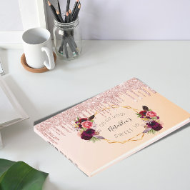Sweet 16 Geburtstag Rose Gold geometrische Glitzer Gästebuch