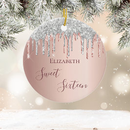 Sweet 16 Geburtstag Rose Gold Rosa Keramik Ornament
