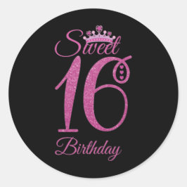 Sweet 16 Geburtstag Runder Aufkleber