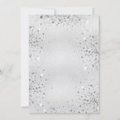 Sweet 16 Geburtstag Silber Glitzer Einladung (Rückseite)