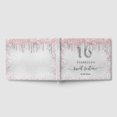 Sweet 16 Geburtstag Silberrosa Glitzer Gästebuch (Voll)