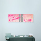 Sweet 16 Geburtstag | Sterne Rosa Glitzer Banner (Messeveranstaltung)