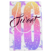 Sweet 16 Geburtstag | Sterne Rosa Glitzer Mittlere Geschenktüte (Vorderseite)