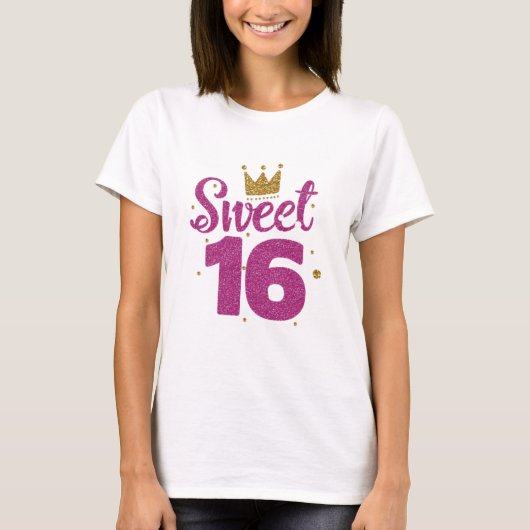 Sweet 16 Geburtstag T-Shirt (Vorderseite)