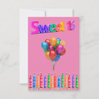 "SWEET 16" Geburtstagseinladungen PERSONALISIERT.