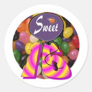 Sweet 16 Geburtstagsgear Runder Aufkleber