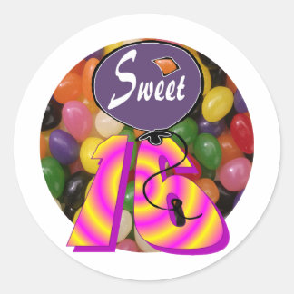 Sweet 16 Geburtstagsgear Runder Aufkleber