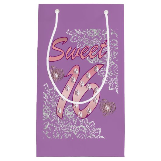 Sweet 16 Geburtstagsgeschenktasche Kleine Geschenktüte (Vorderseite)