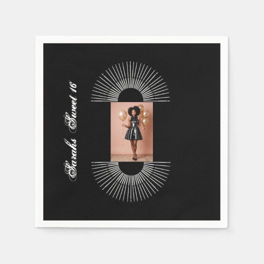 Sweet 16 Geburtstagspapier Napkin Serviette (Vorderseite)