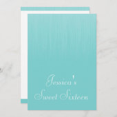 Sweet 16 Geburtstagspartei Blue Static Einladung (Vorne/Hinten)