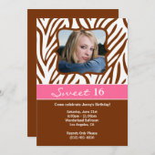 Sweet 16 Geburtstagsparty Einladung (Vorne/Hinten)