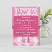 Sweet 16 Geburtstagsparty Einladung (Stehend Vorderseite)