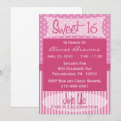 Sweet 16 Geburtstagsparty Einladung (Vorne/Hinten)